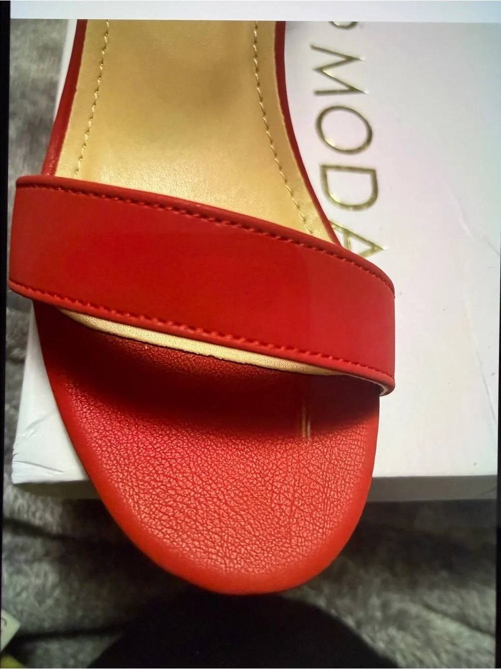 TOP Moda Red Open-Toe Ankle-Strap Platform Sandals